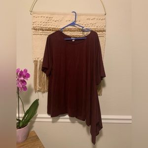 Suede Tunic, Asymmetrical hemline